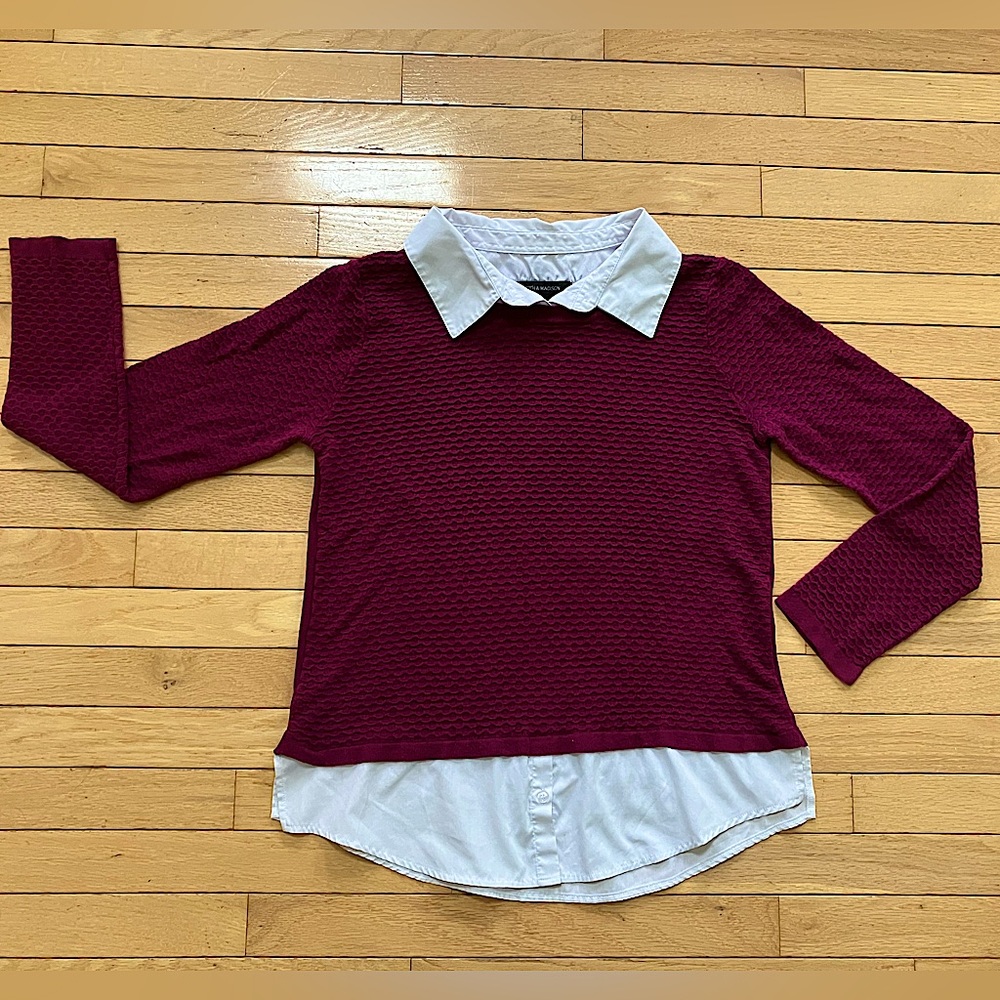 Burgundy/Plum and Sweater Shirt